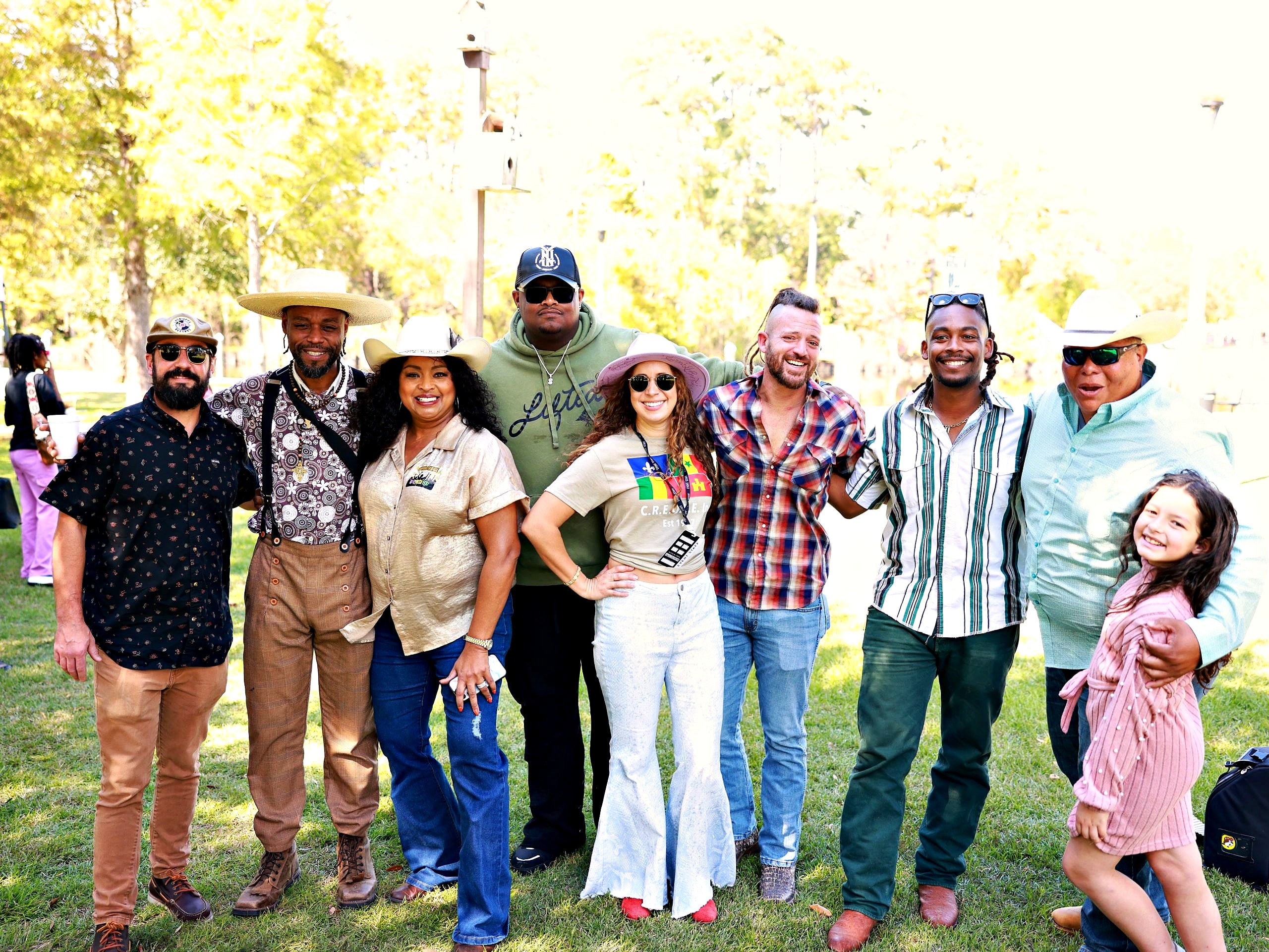 Artists and friends gathered on the festival lawn